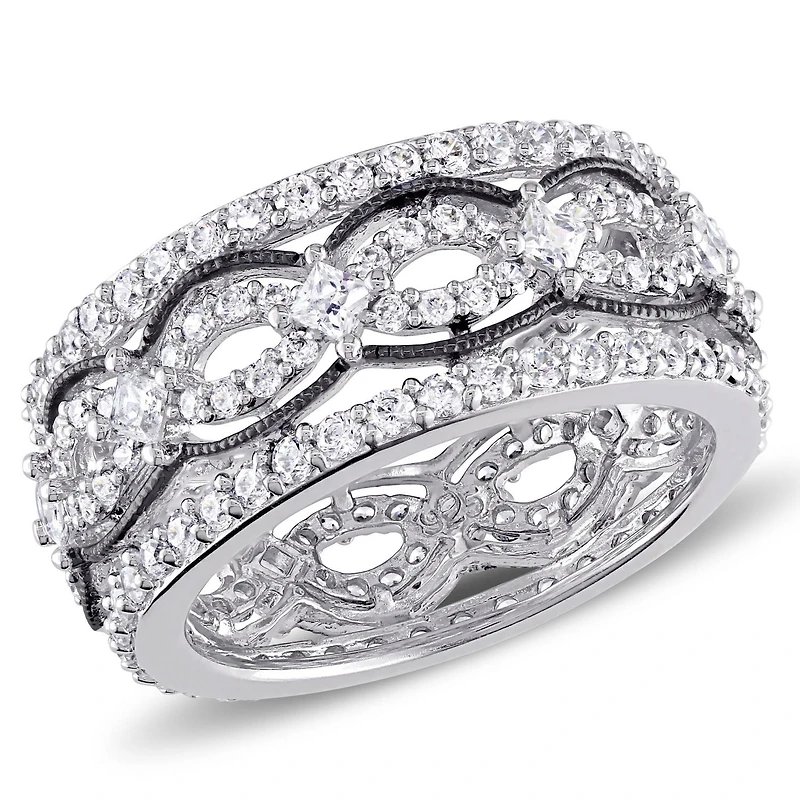 Miabella 3-2/5 Carat T.G.W. Cubic Zirconia Sterling Silver Ring