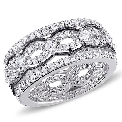 Miabella 3-2/5 Carat T.G.W. Cubic Zirconia Sterling Silver Ring