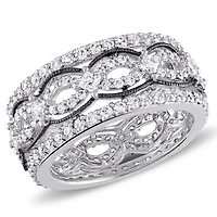 Miabella 3-2/5 Carat T.G.W. Cubic Zirconia Sterling Silver Ring