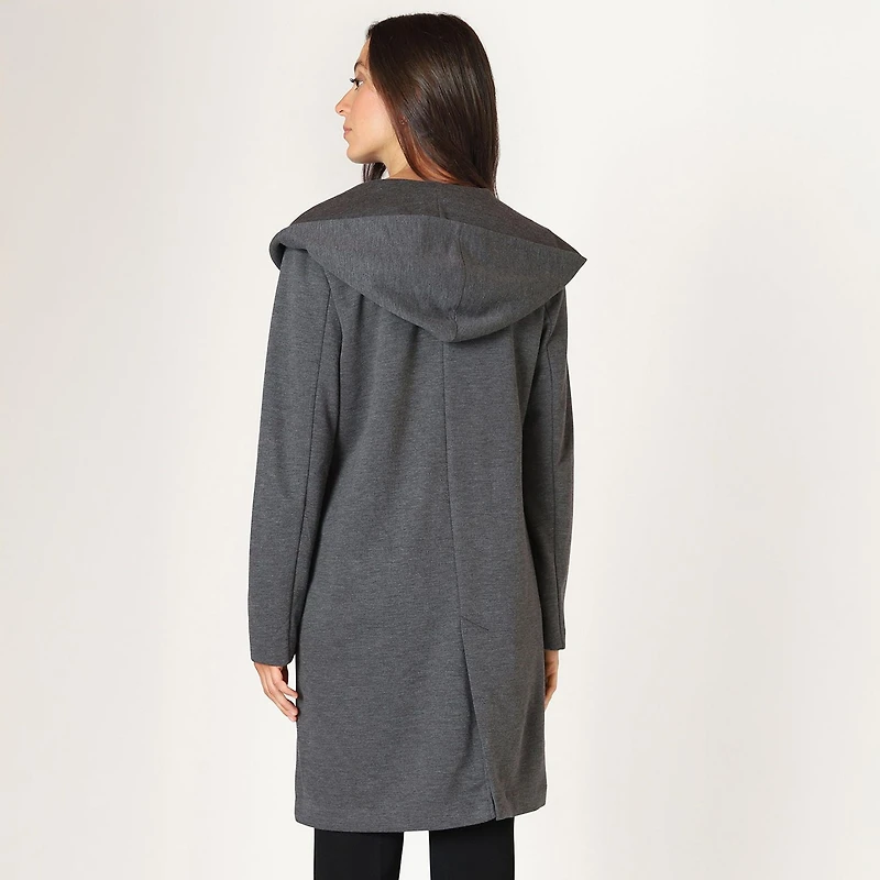 Devoted trench-coat à manches longues et capuche