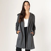 Devoted long sleeve hooded trench coat
