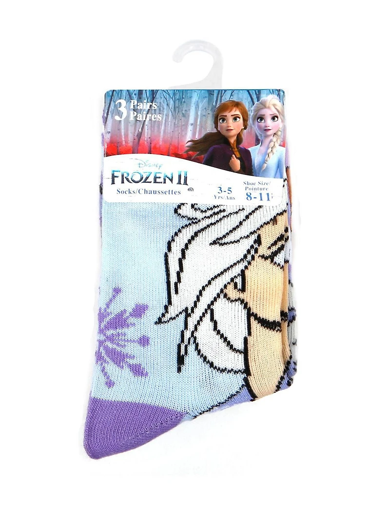 Paquets de trois chaussettes imprimées pour les filles de Frozen 2