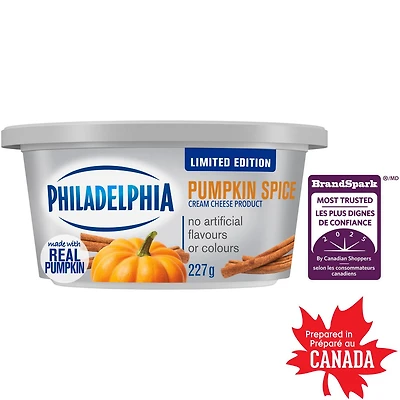 Produit De Fromage À La Crème, Un Pot, Matins Tartinables D'Automne, Épices De Citrouille, Sans Arômes Ou Colorants Artificiels Philadelphia à l'ananas