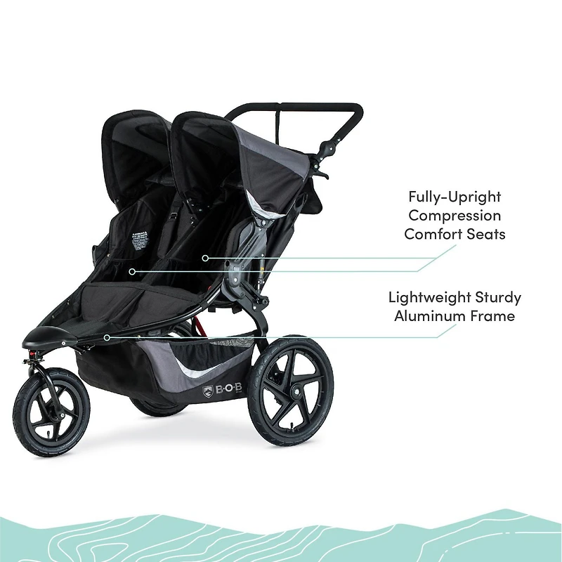 Poussette de Jogging  Revolution Flex 3.0 Duallie, Graphite Black de BOB Gear