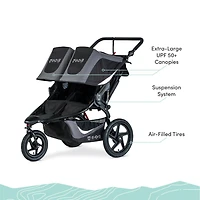 Poussette de Jogging  Revolution Flex 3.0 Duallie, Graphite Black de BOB Gear