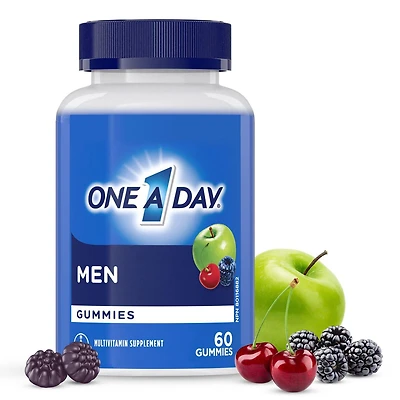 Gummies multivitamines One A Day pour hommes – Gummies multivitamines quotidiennes pour hommes avec des vitamines A, C D et E et du zinc, biotine, et sélénium