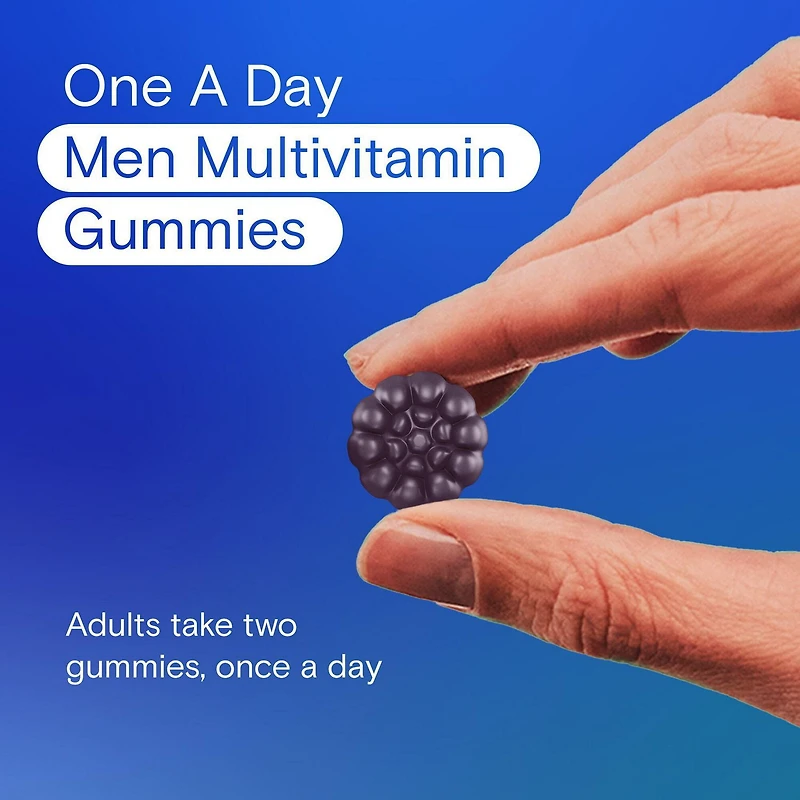 Gummies multivitamines One A Day pour hommes – Gummies multivitamines quotidiennes pour hommes avec des vitamines A, C D et E et du zinc, biotine, et sélénium