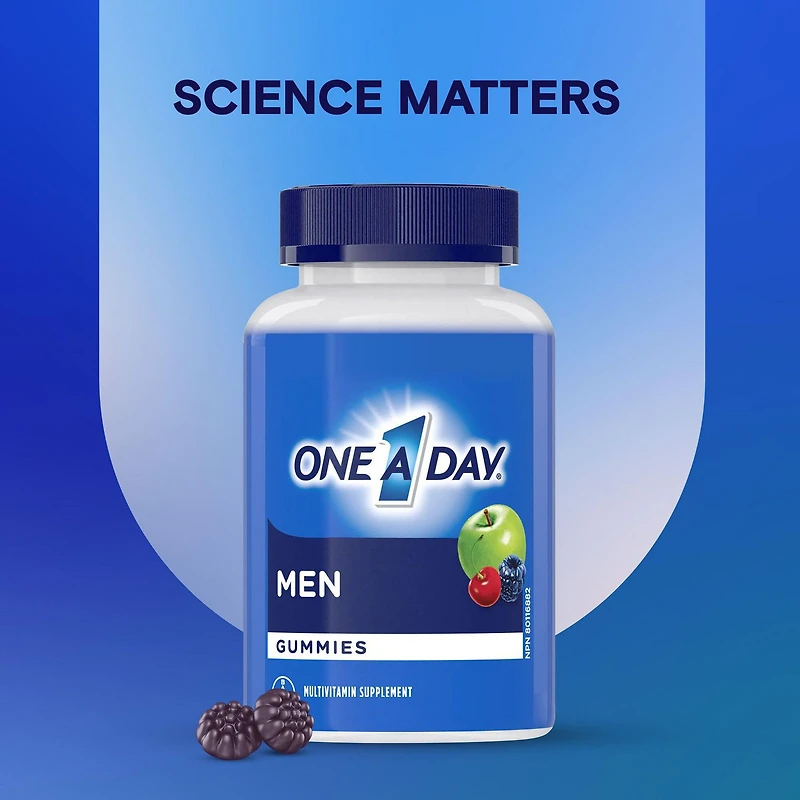 Gummies multivitamines One A Day pour hommes – Gummies multivitamines quotidiennes pour hommes avec des vitamines A, C D et E et du zinc, biotine, et sélénium