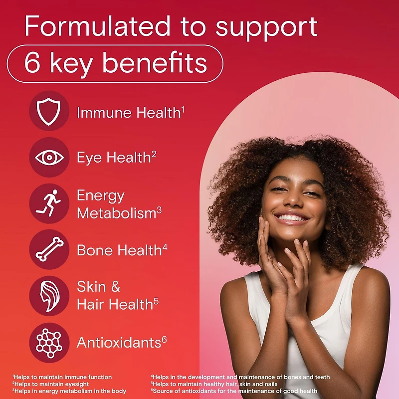 Gummies multivitamines One A Day pour adultes – Gummies multivitamines quotidiennes pour les hommes et les femmes; contiennent des vitamines A, B6, B12, C, D et E, biotine et zinc 60 gummies