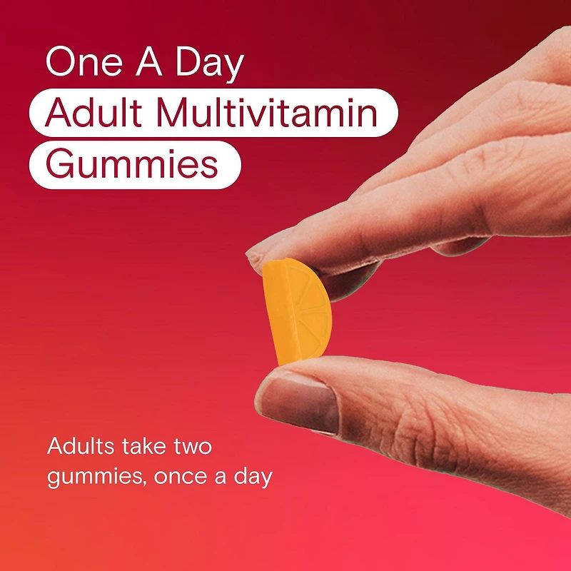 Gummies multivitamines One A Day pour adultes – Gummies multivitamines quotidiennes pour les hommes et les femmes; contiennent des vitamines A, B6, B12, C, D et E, biotine et zinc 60 gummies