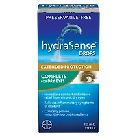 hydraSense Complete Eye Drops, For Dry Eyes, Immediate Comfort and Intense Relief, Preservative Free, Naturally Sourced Lubricant, 10 mL