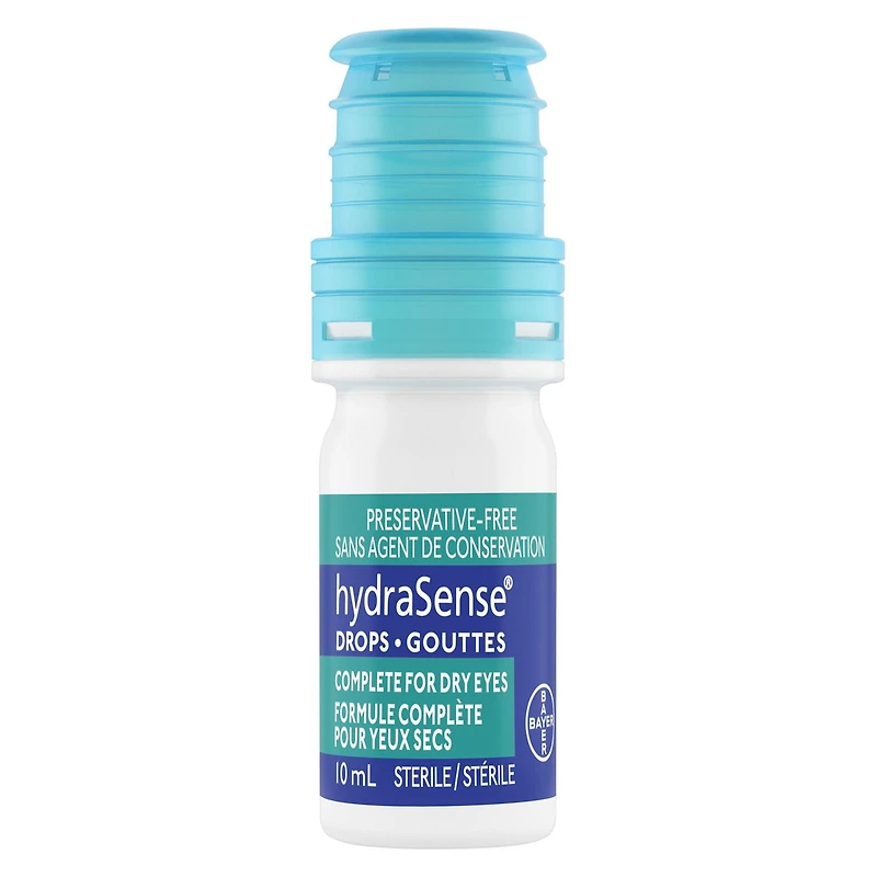 hydraSense Complete Eye Drops, For Dry Eyes, Immediate Comfort and Intense Relief, Preservative Free, Naturally Sourced Lubricant, 10 mL