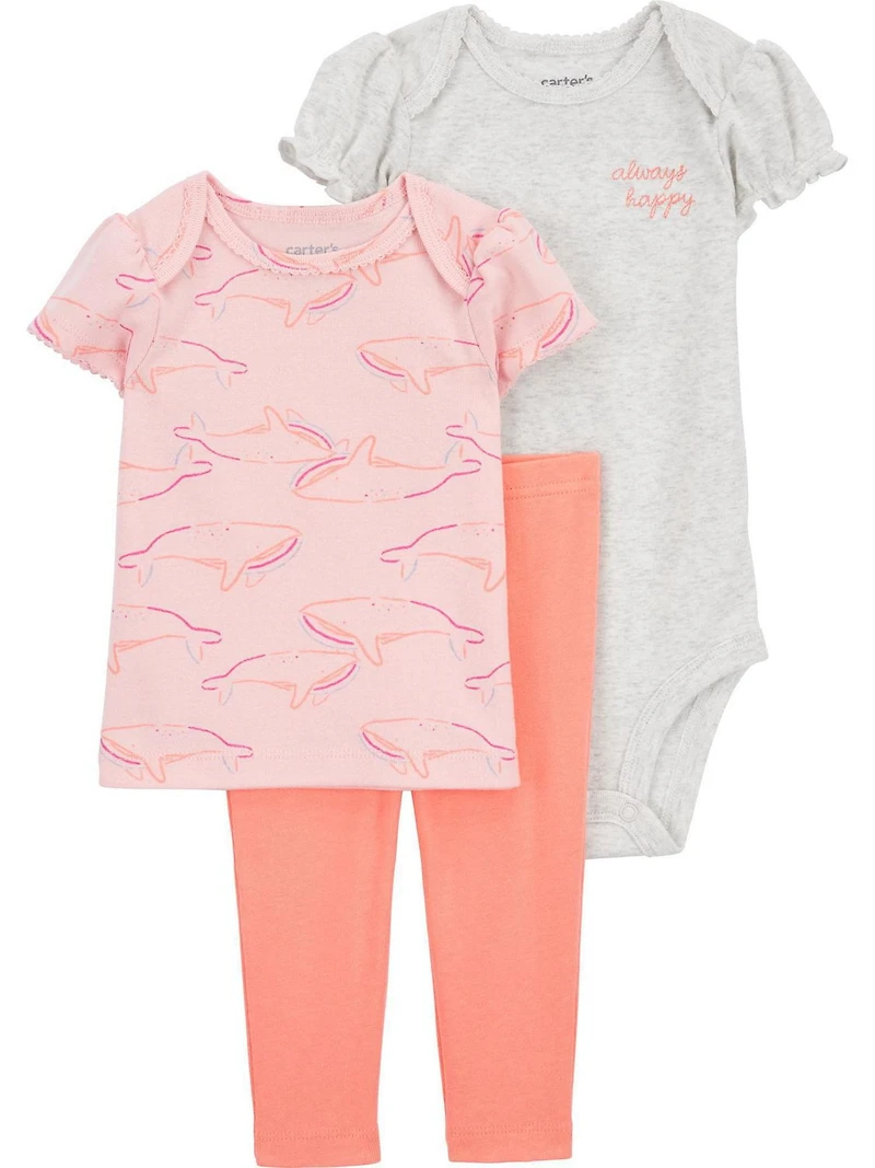 Carter's Child of Mine Baby Girls' Whale 3-Piece Set