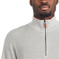 Chandail à demi-fermeture éclair et tricot côtelé George pour hommes Tailles P-2XL