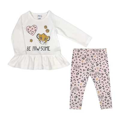 Disney Simba girls knit 2 pc Tunic with long sleeves and legging set