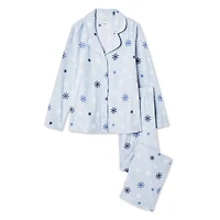George Women's Notch Collar Pajama 2-Piece Set