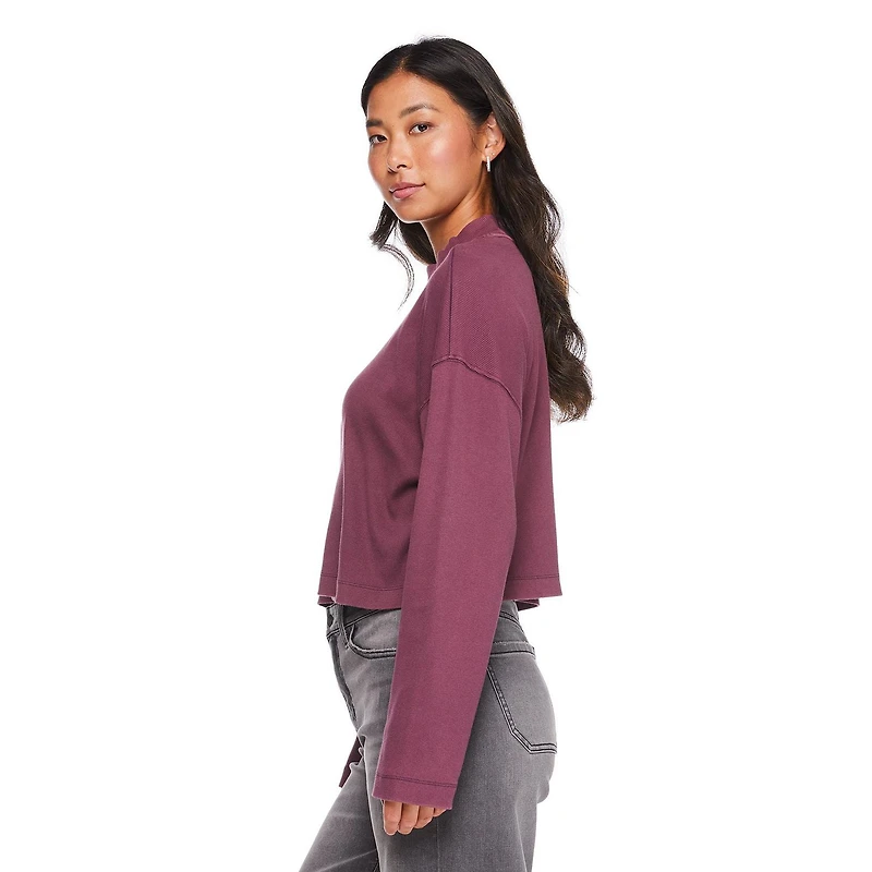 George Women's Cropped Mock Neckline Top