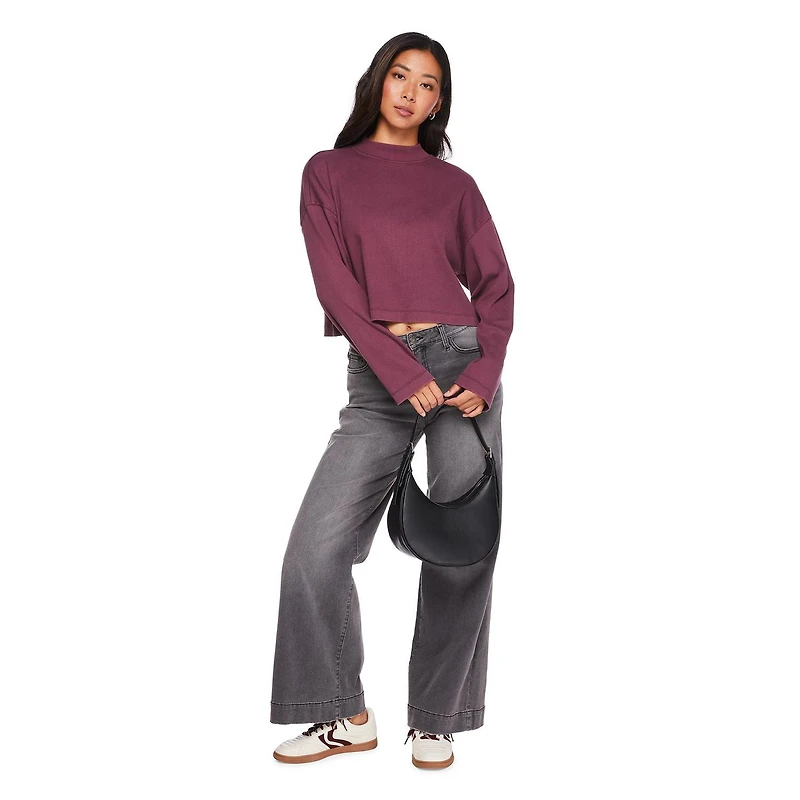 Haut écourté à col droit George pour femmes