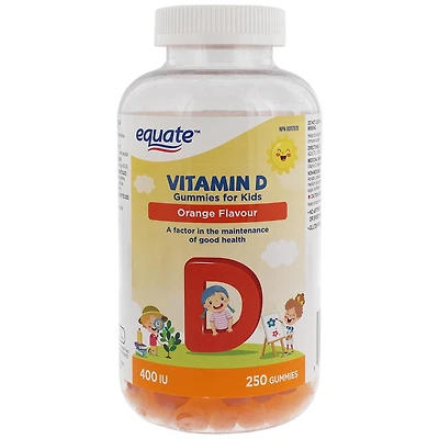 Equate Vitamin D Gummies for Kids, Vitamin D (cholecalciferol) 10 mcg (400 IU)
