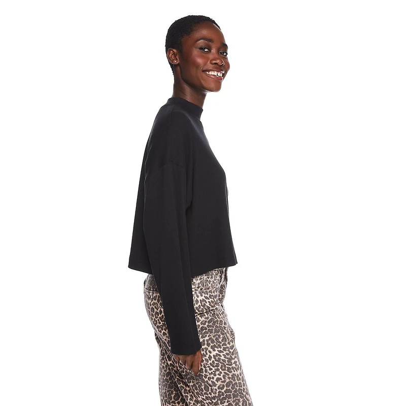 George Women's Cropped Mock Neckline Top