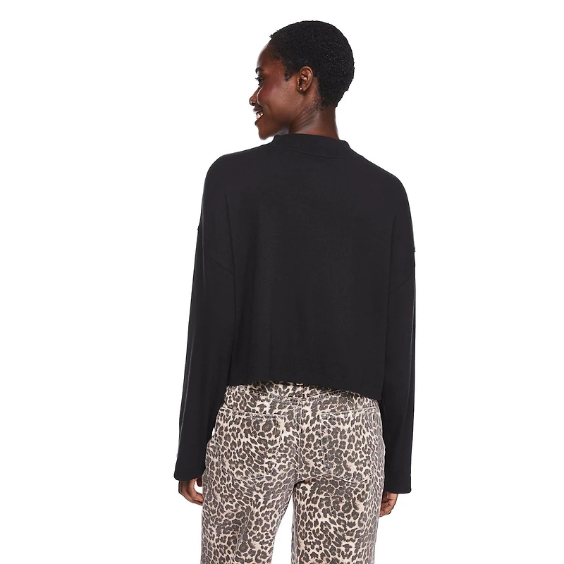 George Women's Cropped Mock Neckline Top