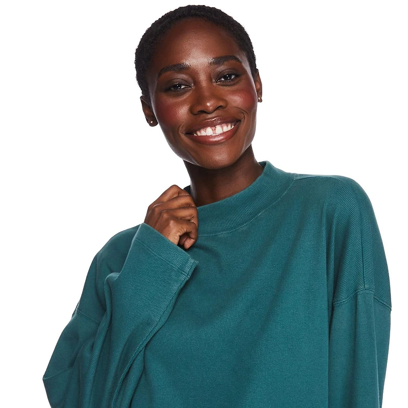 George Women's Cropped Mock Neckline Top