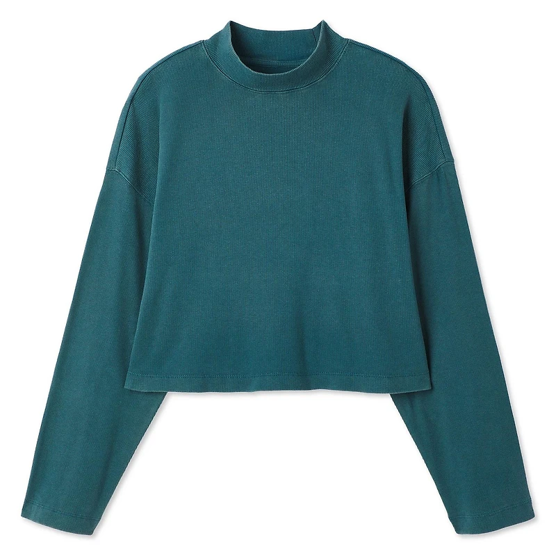 George Women's Cropped Mock Neckline Top