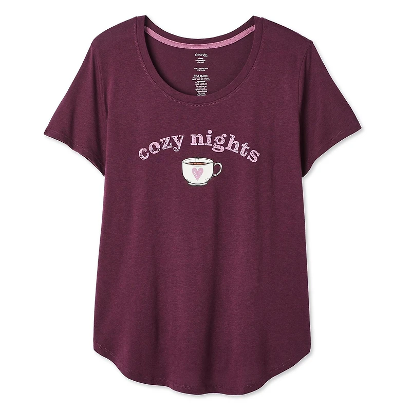 T-shirt de nuit à encolure dégagée George pour femmes