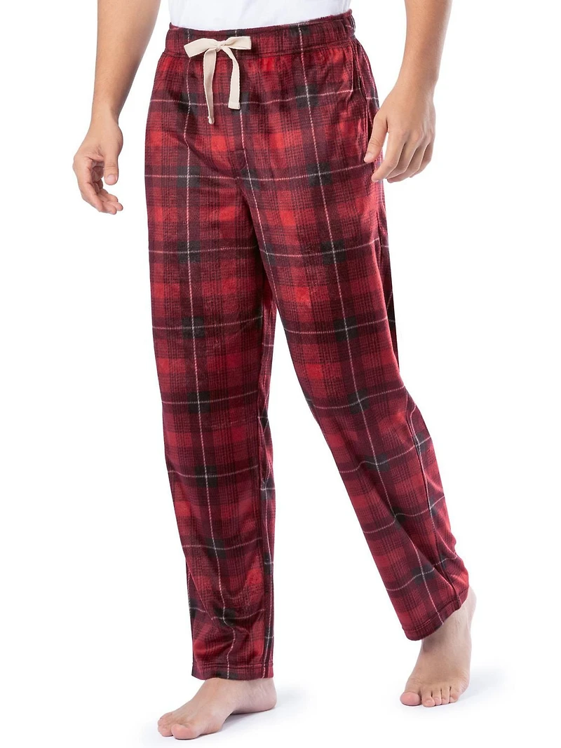 Fruit of the Loom Men's Microfleece Lounge Pants, red, Sizes S, M, L and XL