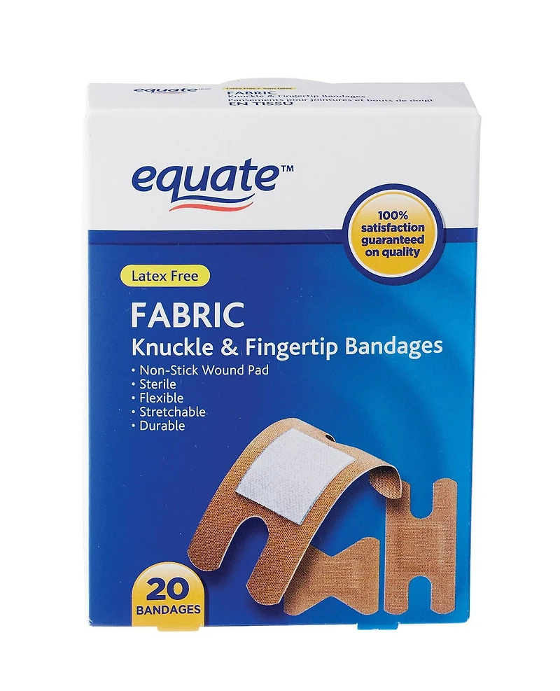 Equate Pansements pour jointures et bouts de doigt en tissu, 20ct