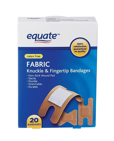 Equate Pansements pour jointures et bouts de doigt en tissu, 20ct