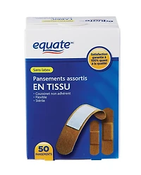 Equate Fabric Assorted Bandages, 50ct