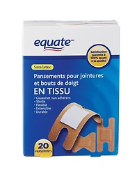 Equate Pansements pour jointures et bouts de doigt en tissu, 20ct