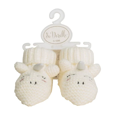 So Dorable Unicorn Knit Booties, Unicorn Knit Booties