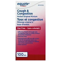 Toux et congestion mélange original à base d'herbes Equate 100 ml