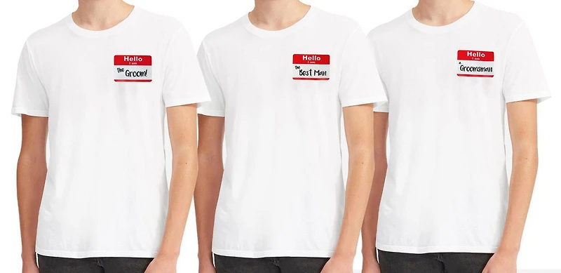 T-shirts de fête mariage. Idéal pour les enterrements vie garçon.
