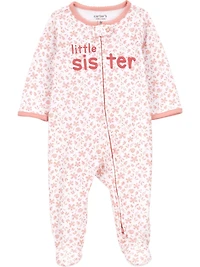 Carter's Child of Mine Baby Girls' Little Sister Sleep N Play Outfit
