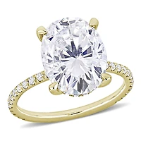 Miabella 4-7/8 Carat T.G.W. Created Moissanite 10K Gold Oval Engagement Ring
