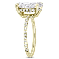 Miabella 4-7/8 Carat T.G.W. Created Moissanite 10K Gold Oval Engagement Ring