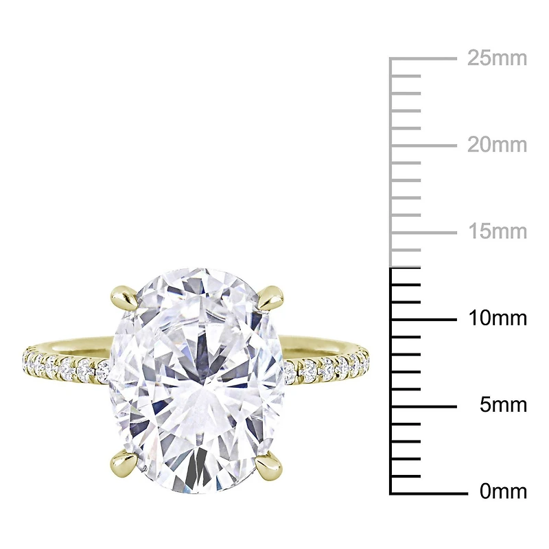 Miabella 4-7/8 Carat T.G.W. Created Moissanite 10K Gold Oval Engagement Ring