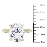 Miabella 4-7/8 Carat T.G.W. Created Moissanite 10K Gold Oval Engagement Ring