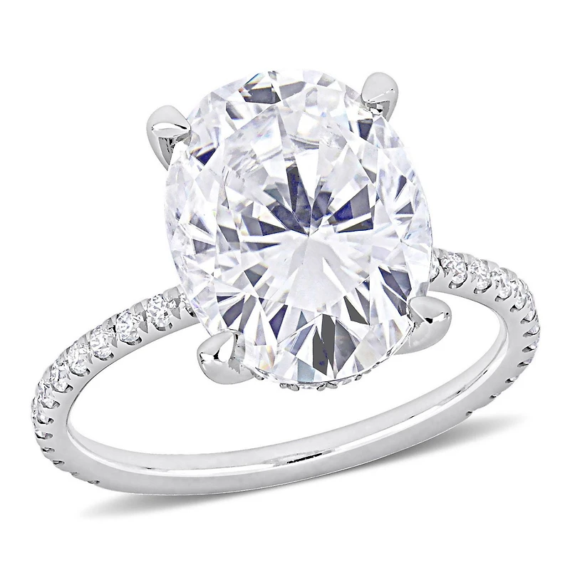 Miabella 4-7/8 Carat T.G.W. Created Moissanite 10K White Gold Oval Engagement Ring