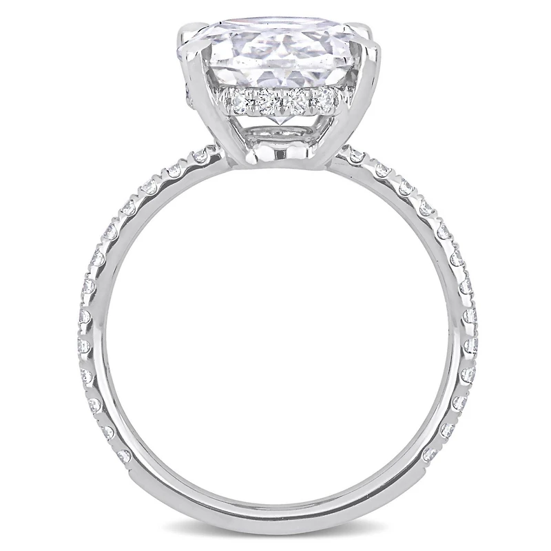 Miabella 4-7/8 Carat T.G.W. Created Moissanite 10K White Gold Oval Engagement Ring
