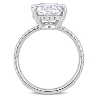 Miabella 4-7/8 Carat T.G.W. Created Moissanite 10K White Gold Oval Engagement Ring