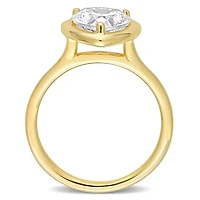 Bague de mariée solitaire cœur Miabella en or jaune 10K avec moissanite 2 carat PPT