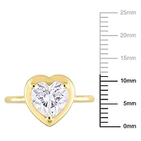 Bague de mariée solitaire cœur Miabella en or jaune 10K avec moissanite 2 carat PPT