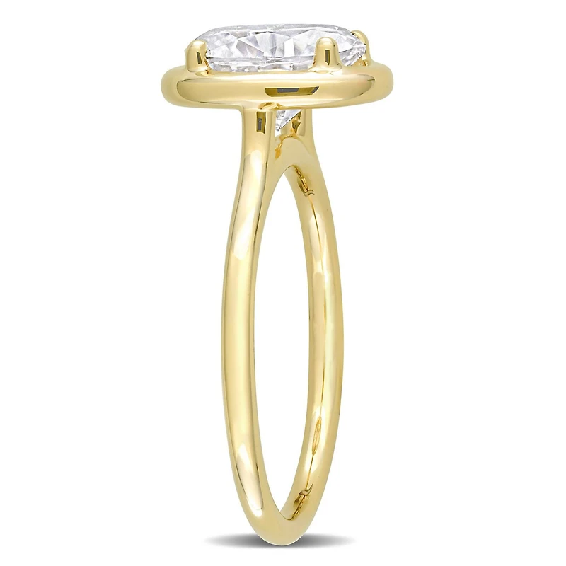 Miabella 2 Carat T.G.W. Oval-Cut Created Moissanite 10K Yellow Gold Solitaire Bridal Ring