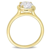 Miabella 2 Carat T.G.W. Oval-Cut Created Moissanite 10K Yellow Gold Solitaire Bridal Ring