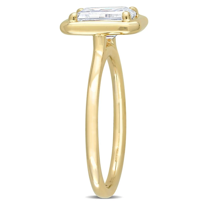 Bague de mariée solitaire octogonale Miabella en or jaune 10K avec moissanite 1-3/4 carat PPT