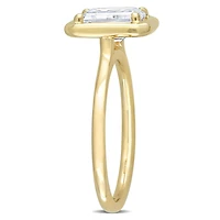 Bague de mariée solitaire octogonale Miabella en or jaune 10K avec moissanite 1-3/4 carat PPT
